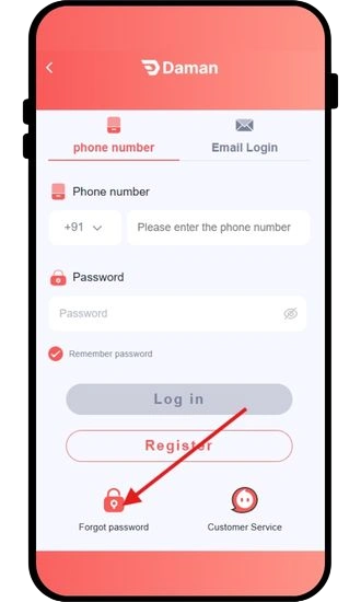click on forgot password